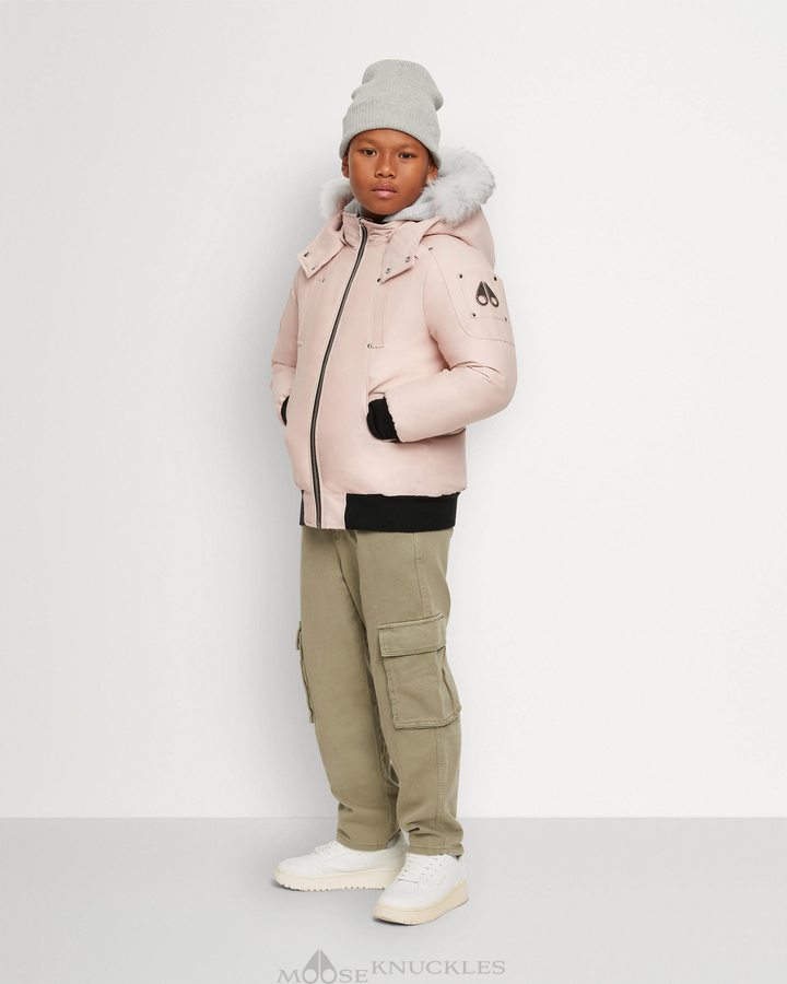 Veste Bombers Moose Knuckles Bomber Shearling Enfant Rose | FVHDN-6931