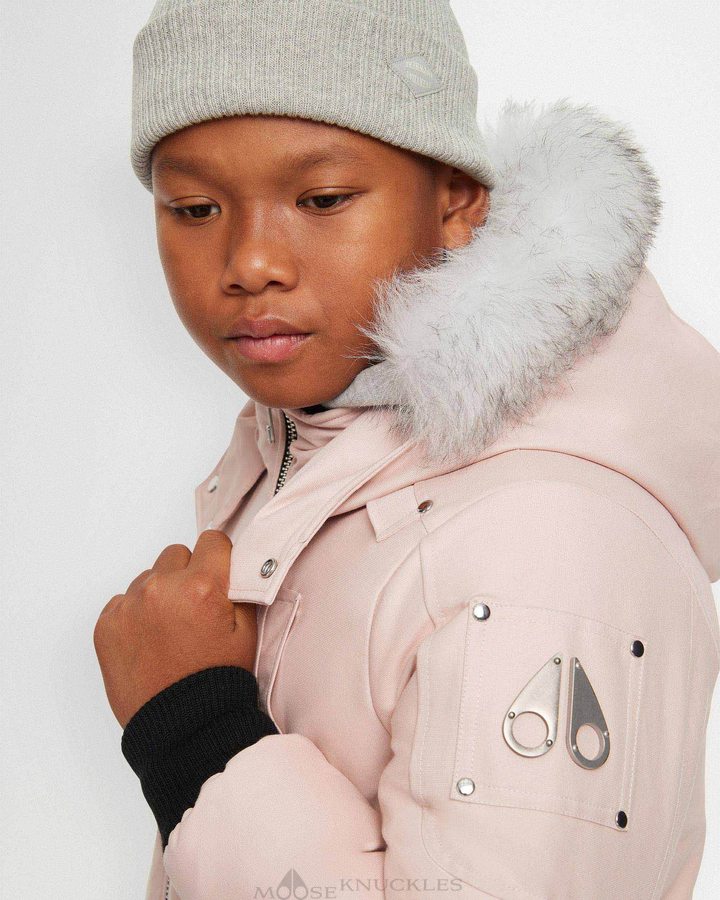 Veste Bombers Moose Knuckles Bomber Shearling Enfant Rose | FVHDN-6931