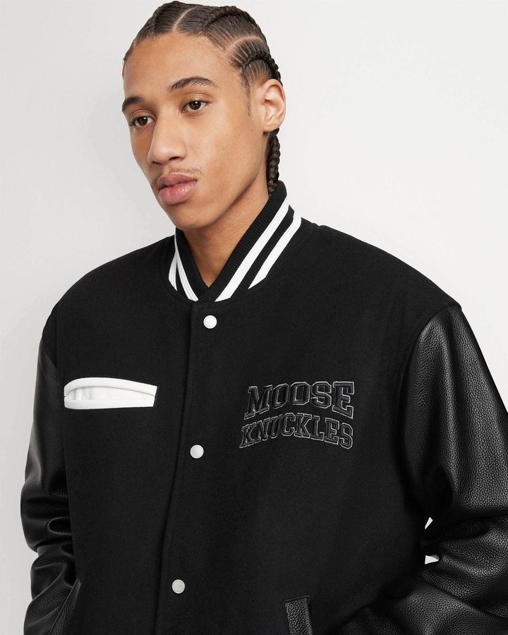 Veste Bombers Moose Knuckles Moose Varsity Bomber Homme Noir Noir | AUNDM-4103