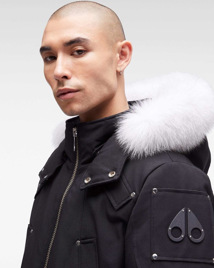 Veste Bombers Moose Knuckles Original Ballistic Bomber Fur Homme Noir | XVGTO-8426