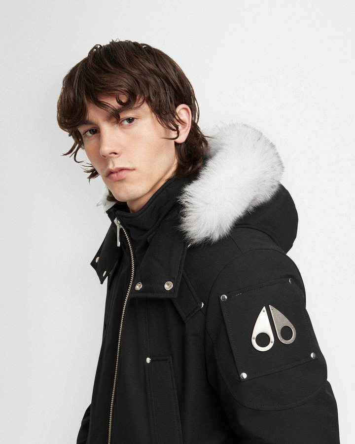 Veste Bombers Moose Knuckles Original Ballistic Bomber Shearling Homme Noir | DWLHB-7839