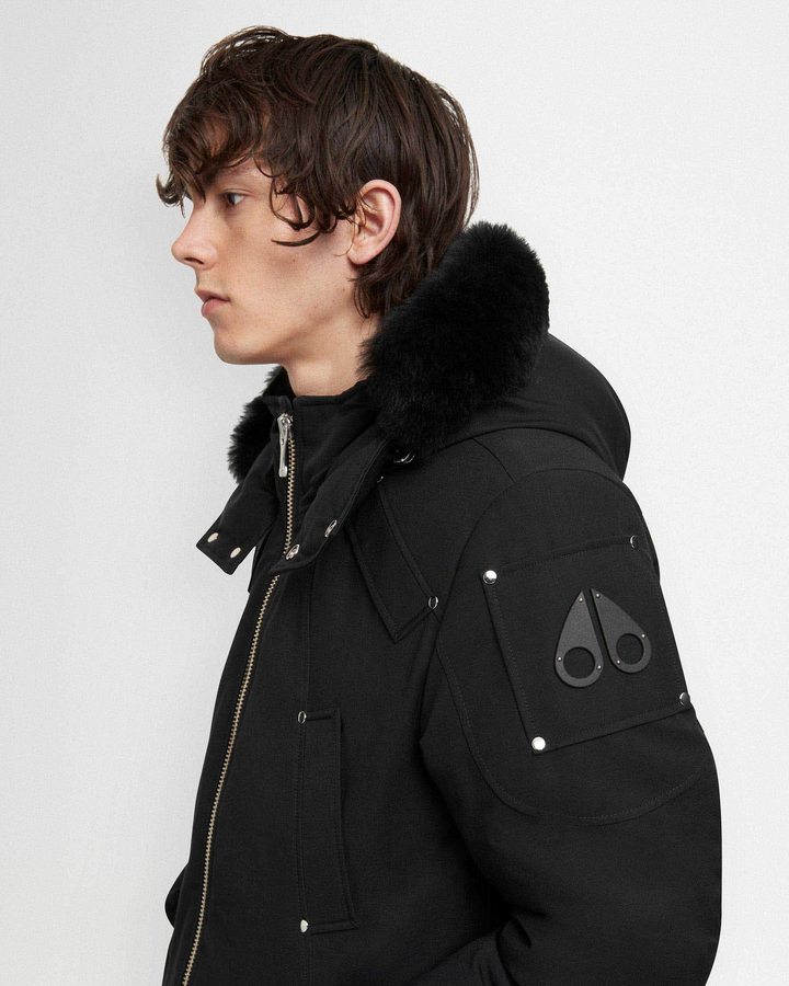 Veste Bombers Moose Knuckles Original Ballistic Bomber Shearling Homme Noir Noir | FCZMI-5168