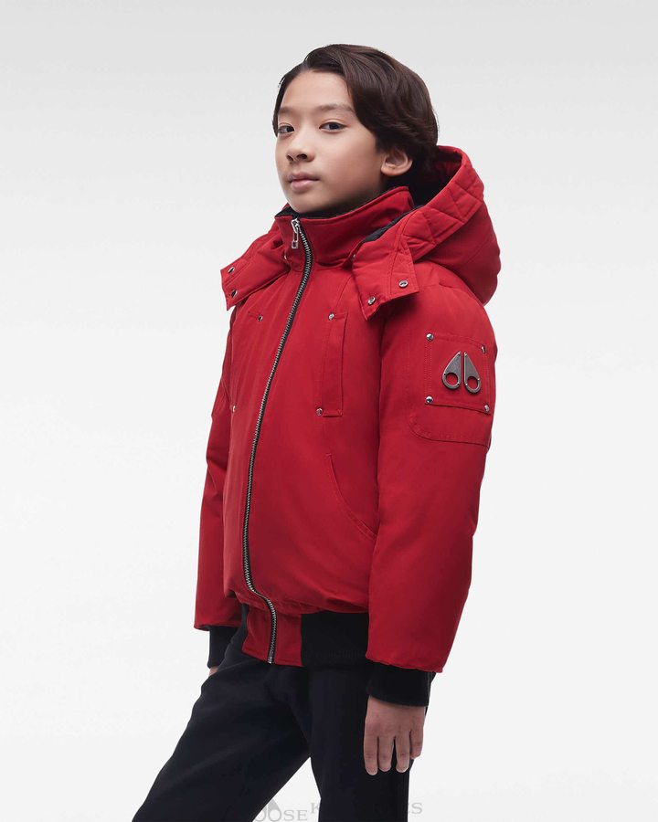 Veste Bombers Moose Knuckles Original Bomber Enfant Rouge Foncé | FGKNU-4015