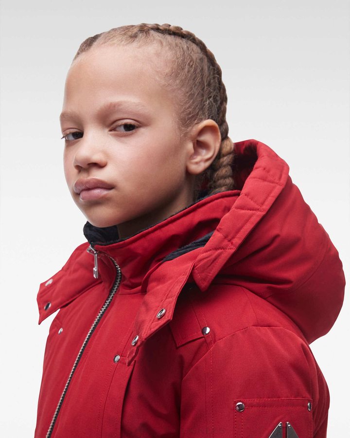 Veste Bombers Moose Knuckles Original Bomber Enfant Rouge Foncé | FGKNU-4015