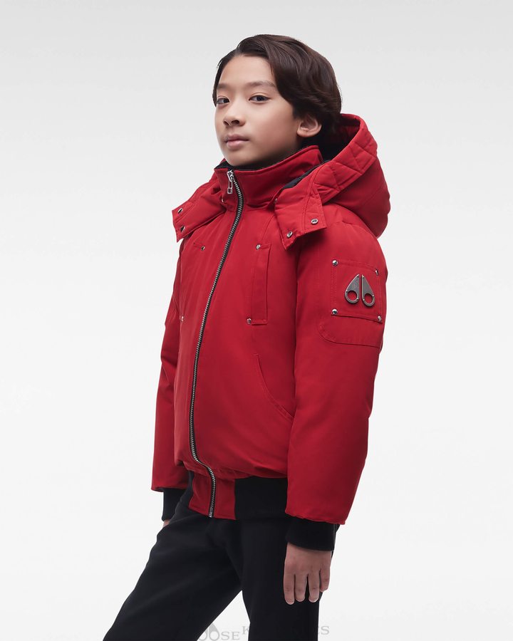 Veste Bombers Moose Knuckles Original Bomber Enfant Rouge Foncé | FGKNU-4015