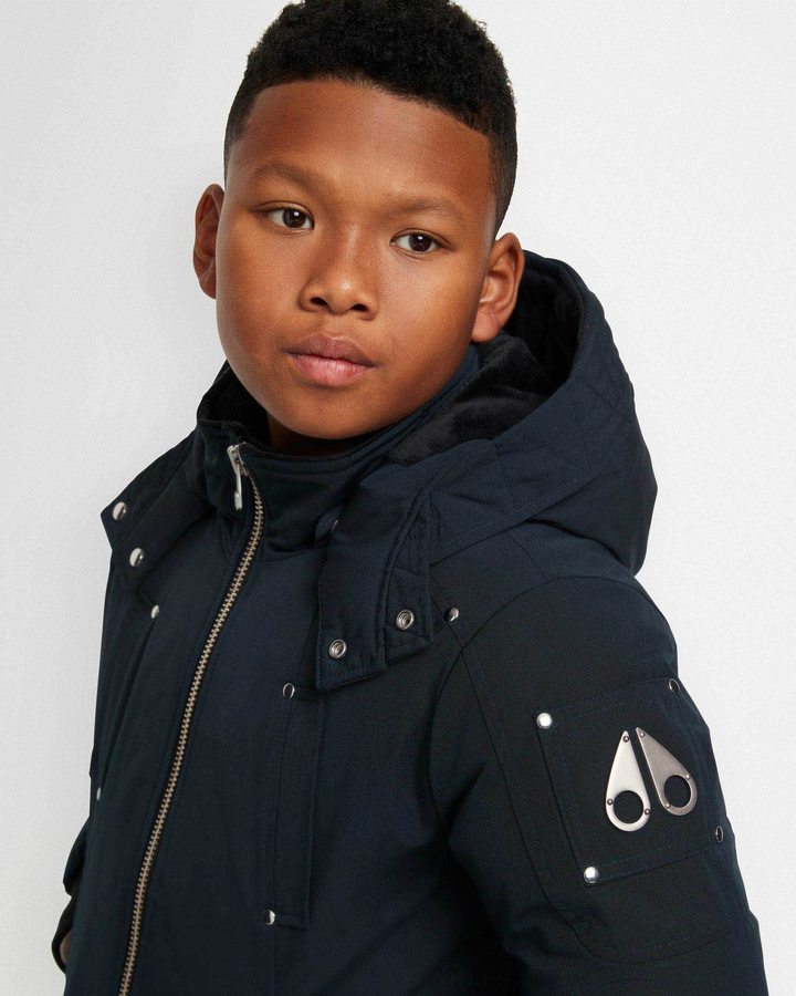 Veste Bombers Moose Knuckles Original Bomber Enfant Bleu Marine | XHMFO-9278