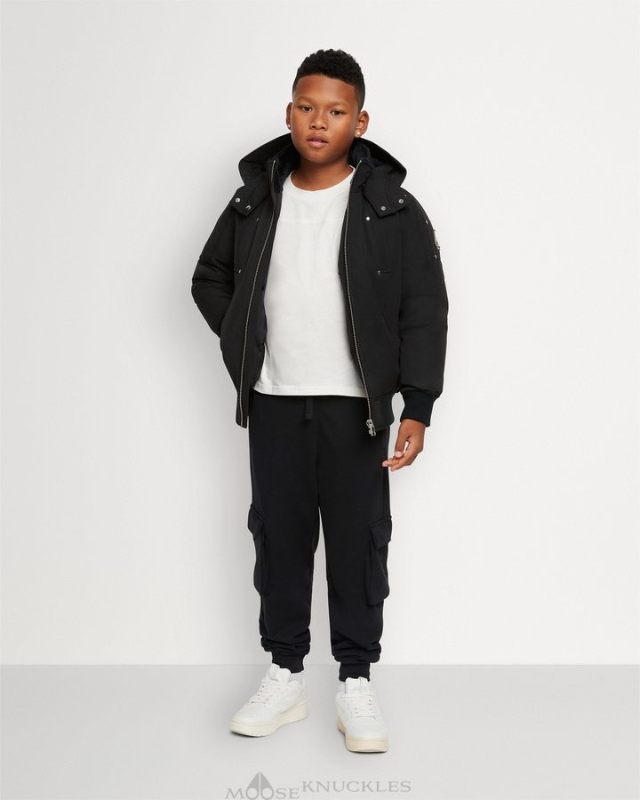 Veste Bombers Moose Knuckles Original Bomber Enfant Noir | WLVHD-5294