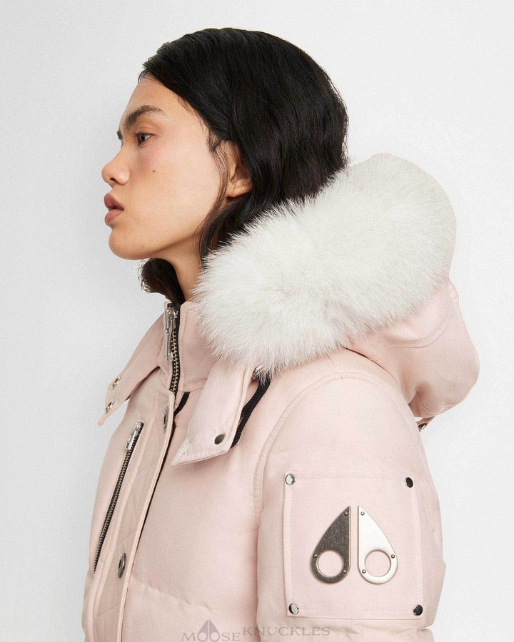 Vestes Moose Knuckles Original 3q Shearling Femme Rose | VZYDC-5479