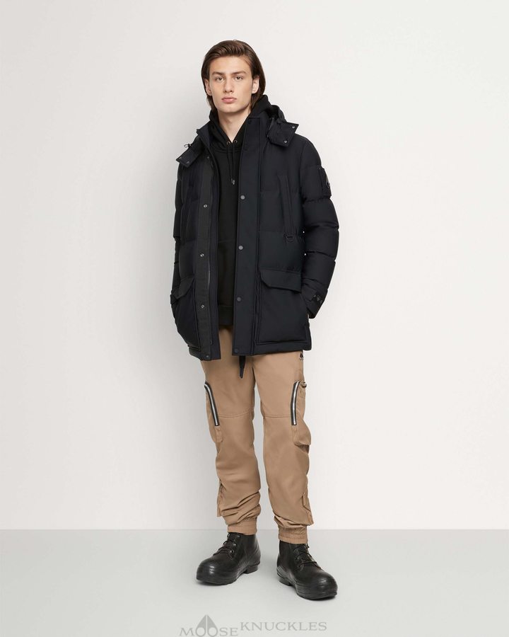 Vestes Moose Knuckles Valleyfield Jacket Homme Noir | ARSQH-3149