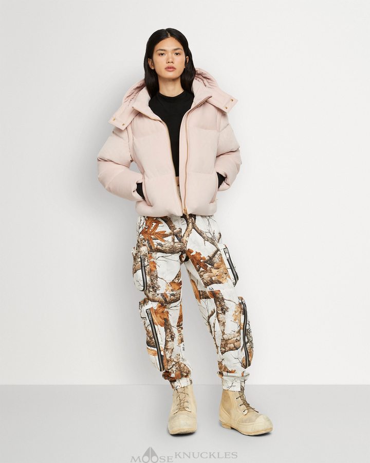 Vestes Moose Knuckles Velour Comptoir Puffer Femme Rose | ZBEOL-7418