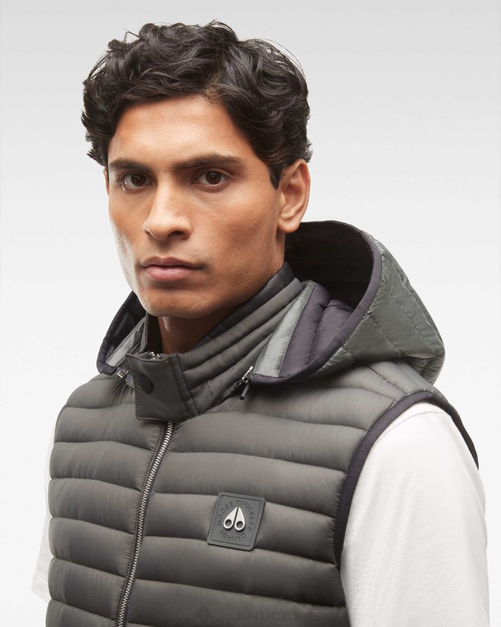 Vests Moose Knuckles Air Down Vest Homme Grise | JXBZY-1589