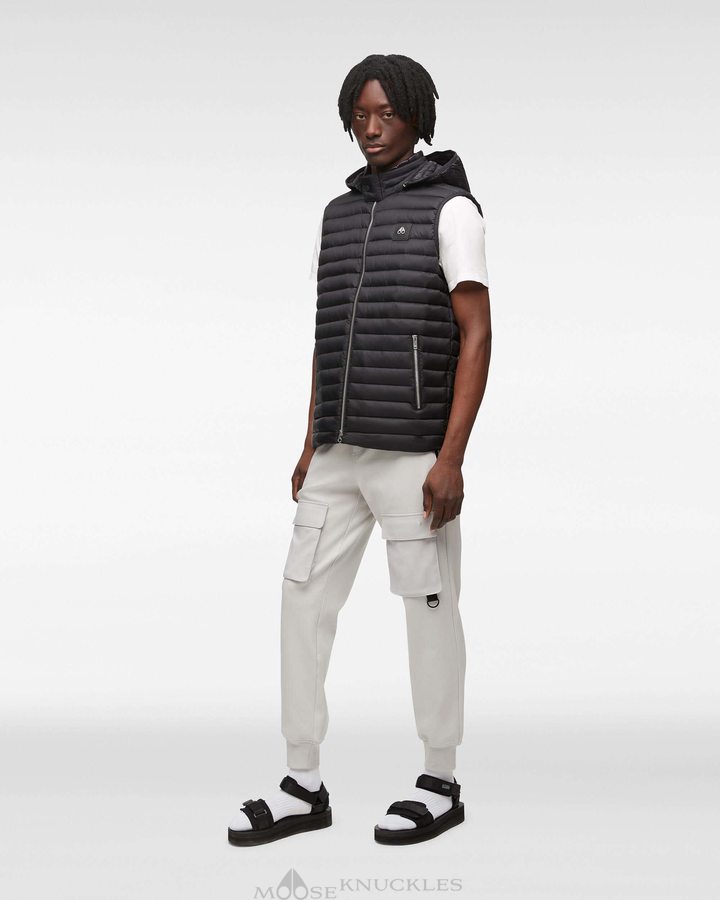 Vests Moose Knuckles Air Down Vest Homme Noir | QMEAZ-6583