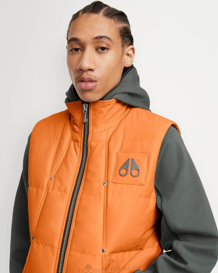 Vests Moose Knuckles Original Vest Homme Orange | WRMSG-9384