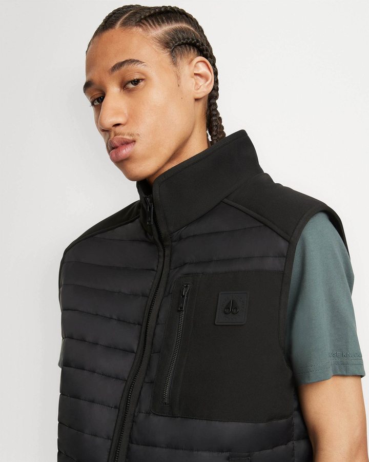 Vests Moose Knuckles Sherwood Vest Homme Noir Noir | OUSDP-9250