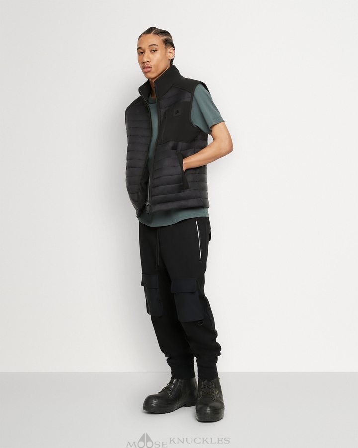 Vests Moose Knuckles Sherwood Vest Homme Noir Noir | OUSDP-9250